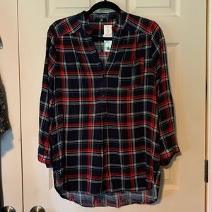 NWT Market & Spruce tartan plaid top